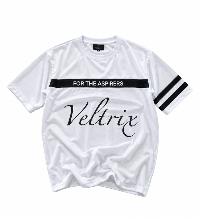 White Mesh Jersey Tee