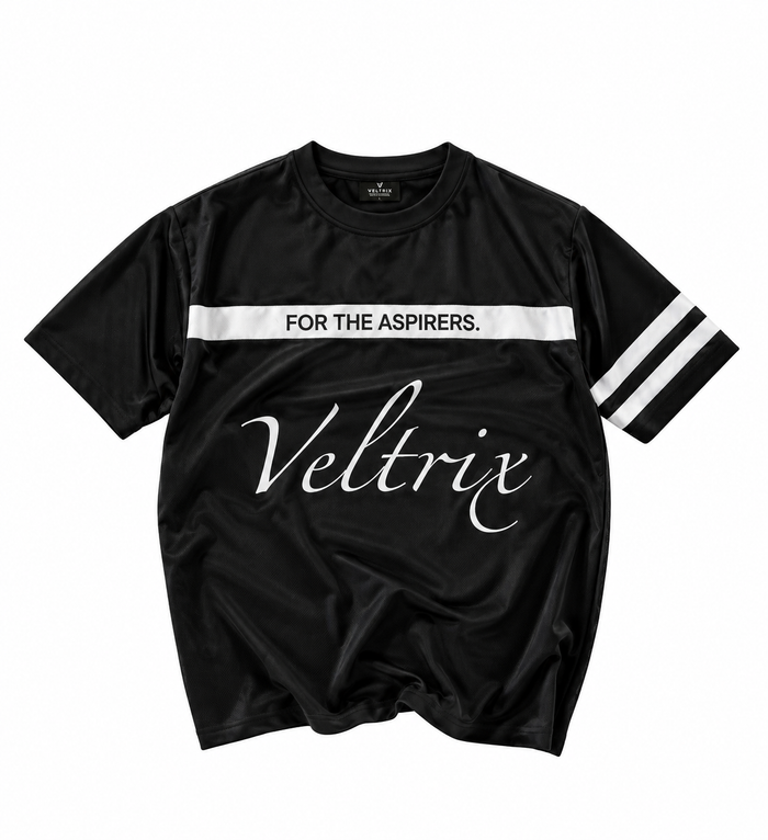 Black Mesh Jersey Tee