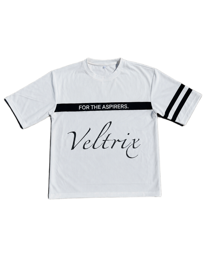 White Mesh Jersey Tee